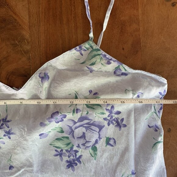 August Silk Womens Vintage Y2K Slip Dress Sz Medium Blue Floral Cottagecore Boho - Picture 6 of 14